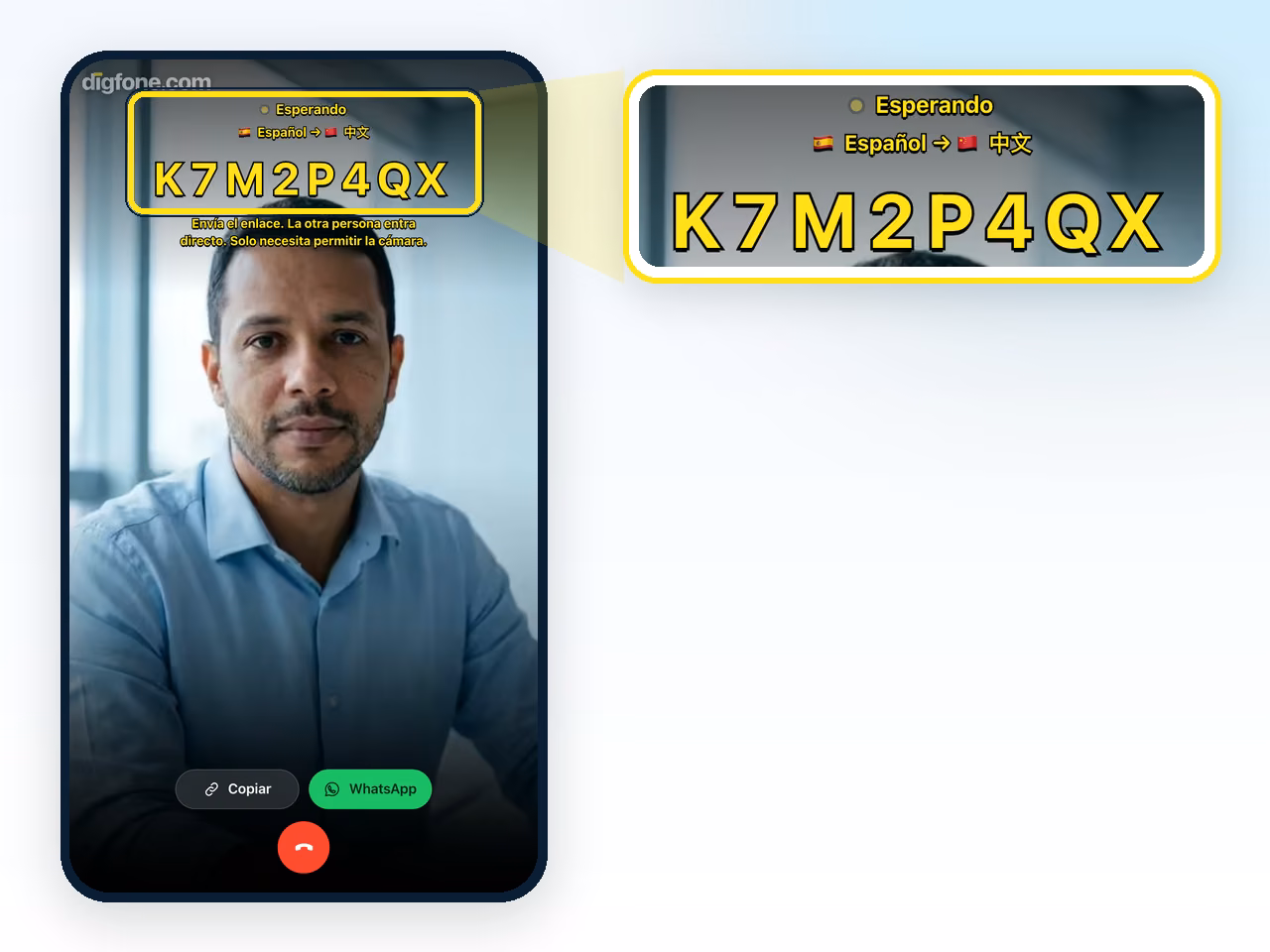 Tu cámara aparece en pantalla